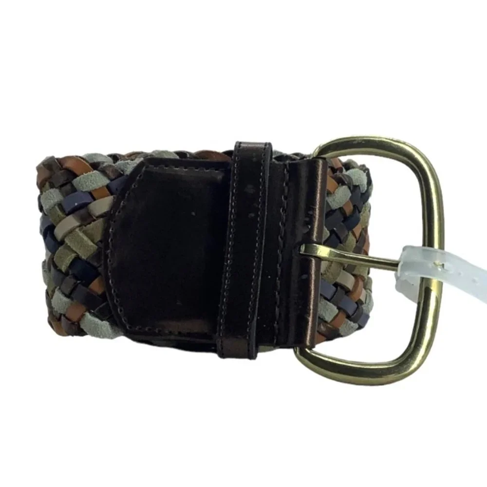 Merona Leather Blend Interwoven Braided Belt Women Small Medium 33